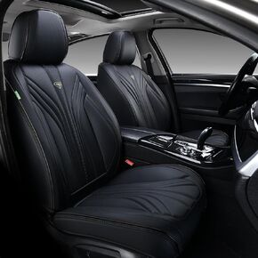 FLORICH Seat Covers for Cars, Seat Covers Full Set 5 Seats, Waterproof car seat Protector, Leather Car Seat Cushion Protector, Black and Blue Automotive Seat Covers Accessories for Car SUV Truck