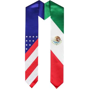 ALIBBON Mexican Graduation Sash for Class of 2024, Country Flag Scarf for Graduation, Hispanic Latina Graduation Sash Scarf