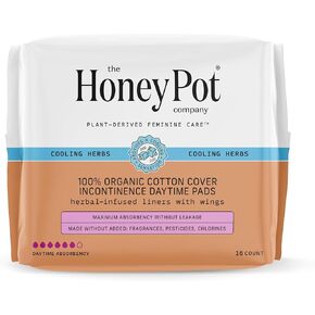 The Honey Pot Company - 64ct - Herbal Pads for Women - Organic Incontinence Daytime Pads w/Wings. Infused w/Essential Oils for Cooling Effect & Postpartum Essentials. Feminine Care - FSA & HSA