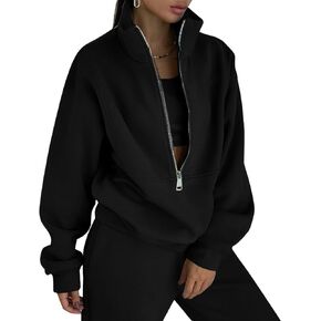 COZYPOIN Women's Sweatsuit Sets 2 Piece Fleece Outfit Half Zip Sweatshirt and Joggers Pants Tracksuit
