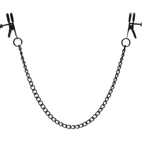 Adjustable Metal Clamps with Body Chain Necklace for Women Men Stainless Steel Pressure Clips Nipple Ring Faux Nipple Piercing Body Jewelry