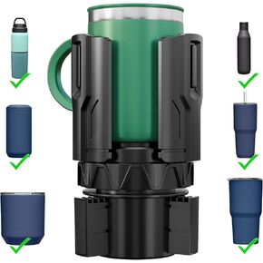 Self-Size Car Cup Holder Expander, Adjustable Cup Holder Expander for Car. Cup Holder Adapter for Large Yeti, Stanley, Nalgene, Owala Tumbler & Mugs. Car Holder Insert Accessories