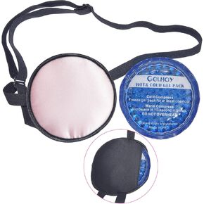 Pure Silk Cooling Eye Patches for Puffy Eyes Ice Eye Mask Cover Medical Single Eye Patch Cold Hot Therapy Strabismus Lazy Eye Bags After Surgery Pirate One Eyepatch Adult Kid (Black-New)