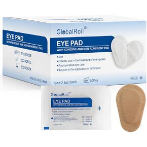 50 Pcs Adhesive Eye Patches, Eye Patches for Adults Eye Pad Disposable Eyepatch Latex Free Adhesive Bandages for Baby Kids Girls (Nude,3 x 2 Inch) in Kuwait