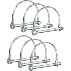 6 Pack 1/4x4 Inch Long Trailer Coupler Pin, Heavy Duty Towing Equipment Pin Secure Locking Coupler Pin Hitch Pin Safety Wire Lock Pin for Trailers, Lawn & Garden Equipment, Farm Wagons