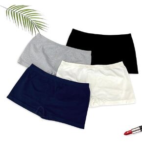 Boy Shorts Underwear For Women Comfortable Stretch Nylon Boxer Shorts 4 Pack Size S-3XL