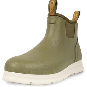 Men's Deck Boots, Waterproof Fishing Rain Boots, Anti-Slip Rubber Shoes with Breathable Neoprene Lining Fishing, Boating, Size 7-14