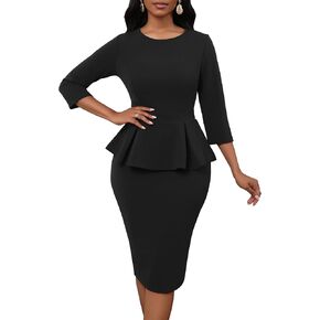 Women 2 Piece Skirt Set 3/4 Sleeve Pencil Skirt Suit Office Business Church Dress Suit Sexy Fall Winter Outfits