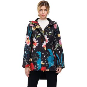 MOHEEN Women Waterproof Fleece Lined Trenchcoat Softshell Winkbreaker Raincoat with Hood Long Rain Jacket