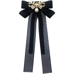 Pre-Tied Bow Tie Ribbon brooches Neck Shirt Tie Collar Cravat Brooch Pin Wedding Party Bow tie for Women Girl