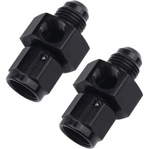 EVIL ENERGY 6AN Male Flare to -6 Female Swivel with 1/8 NPT Gauge Port Fuel Pressure Take Off Fitting Adapter Aluminum 2Pcs