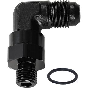 EVIL ENERGY 8AN Flare to 8AN ORB Male Swivel Adapter Fitting 90 Degree Black