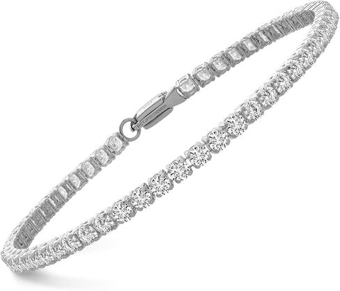 Gem Stone King 1.50 Cttw 14K Yellow or White Gold Round White Lab Grown Diamond Tennis Bracelet | E-F Color | VS1-VS2 Clarity | Gold Bracelet For Women | Available in 6.5, 7, 7.5 Inches in Saudi Arabia