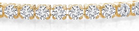 Gem Stone King 1.50 Cttw 14K Yellow or White Gold Round White Lab Grown Diamond Tennis Bracelet | E-F Color | VS1-VS2 Clarity | Gold Bracelet For Women | Available in 6.5, 7, 7.5 Inches in Saudi Arabia
