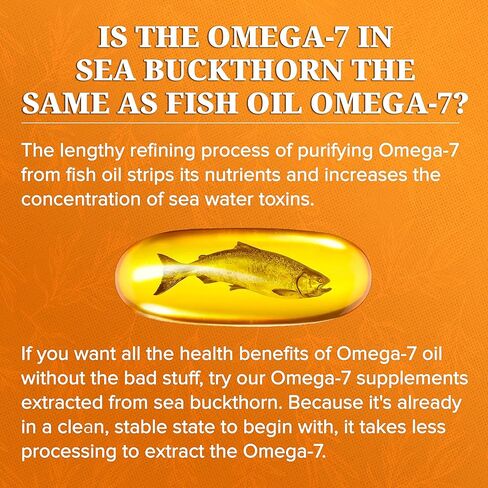 كبسولات هلامية سيبو أوميغا 7، زيت نبق بحر الهيمالايا العضوي الفاخر (60 قيراط، كمية تكفي 30 يومًا) - مكمل للبشرة الصحية والشعر والأظافر والجفاف in Kuwait