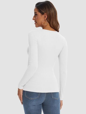 ATHMILE Womens Long Sleeve Crewneck Ribbed Tops Fitted Stretch Casual Basic T Shirts 2024 in Saudi Arabia