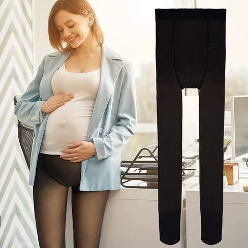 Bonuci Maternity Pantyhose Pregnancy Fleece Lined Tight Women Stretchy Opaque High Waist Legging in Saudi Arabia