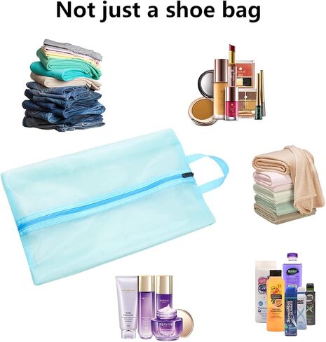 حقائب أحذية للسفر - أكياس أحذية كبيرة مضادة للماء ومنظم تخزين مرئي مع سحاب للرجال والنساء (3 قطع، bl+pk+ye) in Kuwait