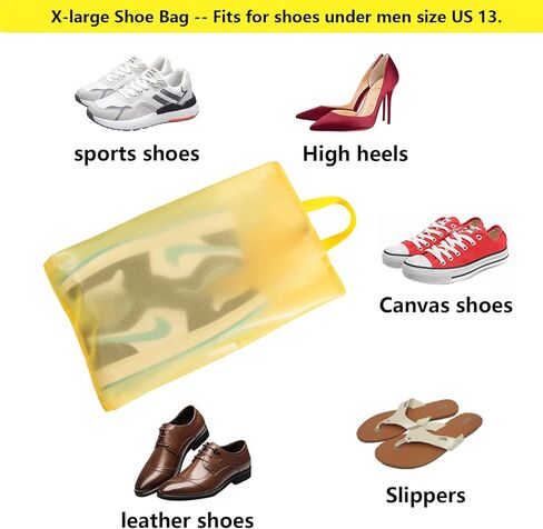 حقائب أحذية للسفر - أكياس أحذية كبيرة مضادة للماء ومنظم تخزين مرئي مع سحاب للرجال والنساء (3 قطع، bl+pk+ye) in Kuwait