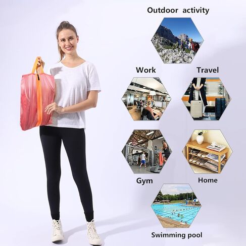 حقائب أحذية للسفر - أكياس أحذية كبيرة مضادة للماء ومنظم تخزين مرئي مع سحاب للرجال والنساء (3 قطع، bl+pk+ye) in Kuwait