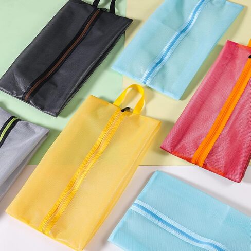 حقائب أحذية للسفر - أكياس أحذية كبيرة مضادة للماء ومنظم تخزين مرئي مع سحاب للرجال والنساء (3 قطع، bl+pk+ye) in Kuwait