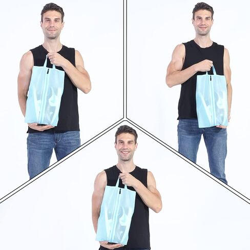 حقائب أحذية للسفر - أكياس أحذية كبيرة مضادة للماء ومنظم تخزين مرئي مع سحاب للرجال والنساء (3 قطع، bl+pk+ye) in Kuwait