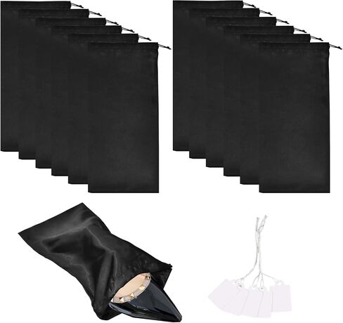 Shoe Dust Bags - 12 Pack Shoe Bags for Travel Satin Fabric Shoe Bag with Drawstring for Men Women Travel Protecting Storing Shoes in Saudi Arabia