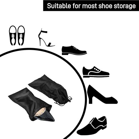 Shoe Dust Bags - 12 Pack Shoe Bags for Travel Satin Fabric Shoe Bag with Drawstring for Men Women Travel Protecting Storing Shoes in Saudi Arabia