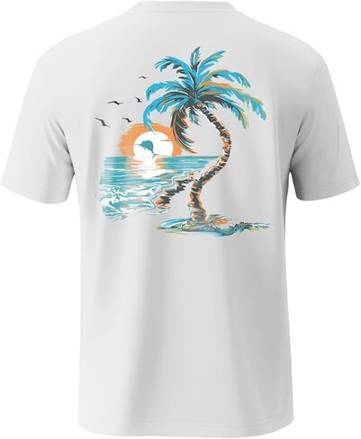 Palmyth Fishing Shirts for Men Short Sleeve Sun Protection T-Shirts UPF 50+ Rash Guard Tee in Kuwait