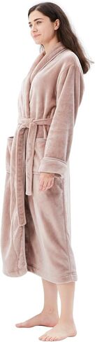 COOVA Women's Bathrobe Shawl Collar and Hooded,Lounge Sleepwear Robe Side Pockets in Saudi Arabia