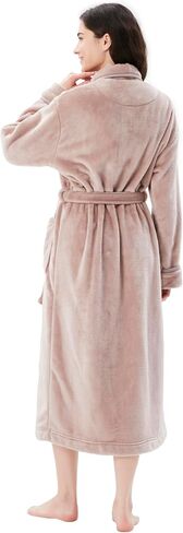 COOVA Women's Bathrobe Shawl Collar and Hooded,Lounge Sleepwear Robe Side Pockets in Saudi Arabia