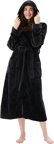 COOVA Women's Bathrobe Shawl Collar and Hooded,Lounge Sleepwear Robe Side Pockets in Saudi Arabia
