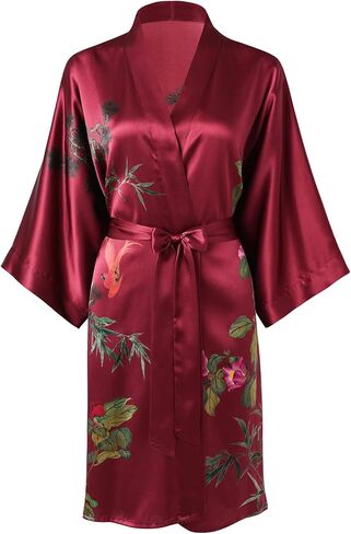 رداء كيمونو قصير حريري 100% للسيدات من Ledamon in Kuwait