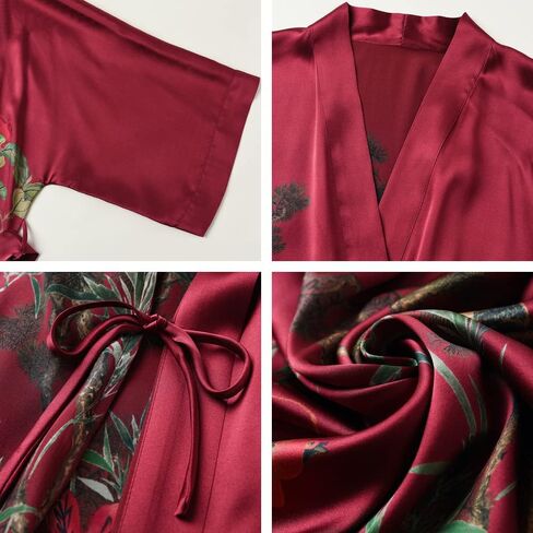 رداء كيمونو قصير حريري 100% للسيدات من Ledamon in Kuwait