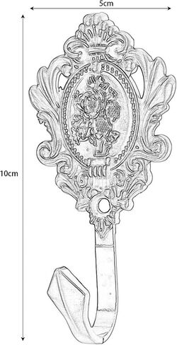 2Pcs Curtain Tiebacks Hook Vintage Bronze Rose Pattern Carved Wall Hooks Key Hook Clothes Hanger Bathroom Bedroom Multi-Function Decorative Hook with Screws in Kuwait