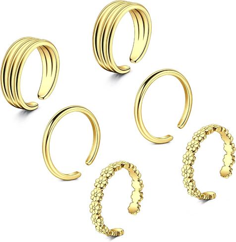 TOKRING Toe Rings for Women Adjustable Toe Rings Beach Foot Summer Sandals Jewelry Silver Rose Gold in Kuwait