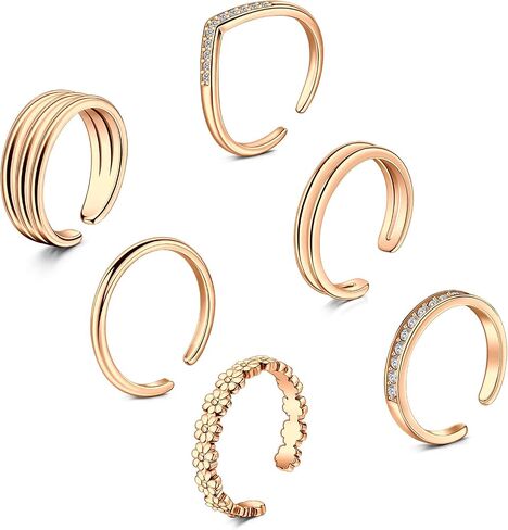 TOKRING Toe Rings for Women Adjustable Toe Rings Beach Foot Summer Sandals Jewelry Silver Rose Gold in Kuwait