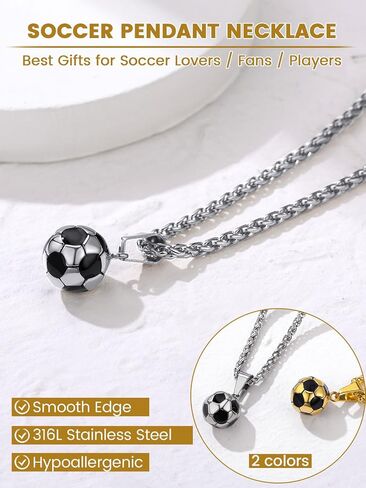 GOLDCHIC JEWELRY قلادات رياضية للرجال في سن المراهقة، كرة القدم البيسبول كرة السلة كرة السلة القلائد مع سلسلة من الفولاذ المقاوم للصدأ مجوهرات رياضية هدية لمحبي الرياضة in Kuwait
