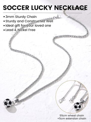GOLDCHIC JEWELRY قلادات رياضية للرجال في سن المراهقة، كرة القدم البيسبول كرة السلة كرة السلة القلائد مع سلسلة من الفولاذ المقاوم للصدأ مجوهرات رياضية هدية لمحبي الرياضة in Kuwait