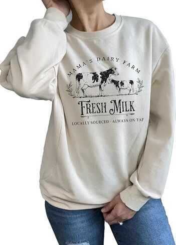 Women Nursing Sweatshirts for Breastfeeding Zip Nursing Friendly Maternity Sweater Mama's Daily Farm Fresh Milk Pullover Tops in Kuwait