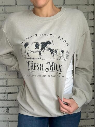 Women Nursing Sweatshirts for Breastfeeding Zip Nursing Friendly Maternity Sweater Mama's Daily Farm Fresh Milk Pullover Tops in Kuwait