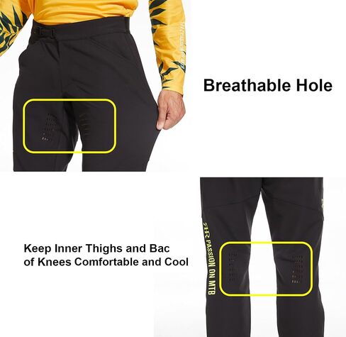 Men's Mountain Bike Pants Cycling Riding Pants MTB Waterproof Lightweight BMX Downhill Dirt Bike Pants Black in Saudi Arabia