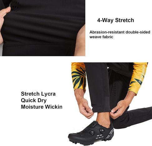 Men's Mountain Bike Pants Cycling Riding Pants MTB Waterproof Lightweight BMX Downhill Dirt Bike Pants Black in Saudi Arabia