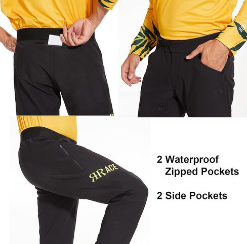 Men's Mountain Bike Pants Cycling Riding Pants MTB Waterproof Lightweight BMX Downhill Dirt Bike Pants Black in Saudi Arabia