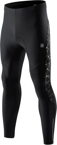 Santic Men's Cycling Tights Padded Pants Cycle Leggings Bicycle Bike Trouser-Reflective Winter Warm Windproof Black in Kuwait