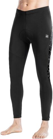 Santic Men's Cycling Tights Padded Pants Cycle Leggings Bicycle Bike Trouser-Reflective Winter Warm Windproof Black in Kuwait