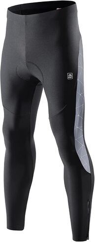 Santic Men's Cycling Tights Padded Pants Cycle Leggings Bicycle Bike Trouser-Reflective Winter Warm Windproof Black in Kuwait