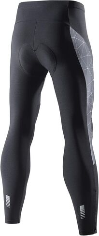 Santic Men's Cycling Tights Padded Pants Cycle Leggings Bicycle Bike Trouser-Reflective Winter Warm Windproof Black in Kuwait