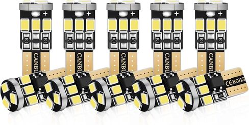 194 LED Bulb T10 W5W 2825 158 192 168 Canbus 9SMD 2835 Chipset 6000K White Non-polarity for Car Interior Dome Map Door Courtesy License Plate Trunk Lights (Pack of 10) in Saudi Arabia