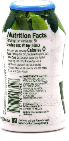 SPLENDA Stevia Liquid Zero Calorie Sweetener Drops, 3.38 Fl Oz Bottle (Pack of 2) in Saudi Arabia